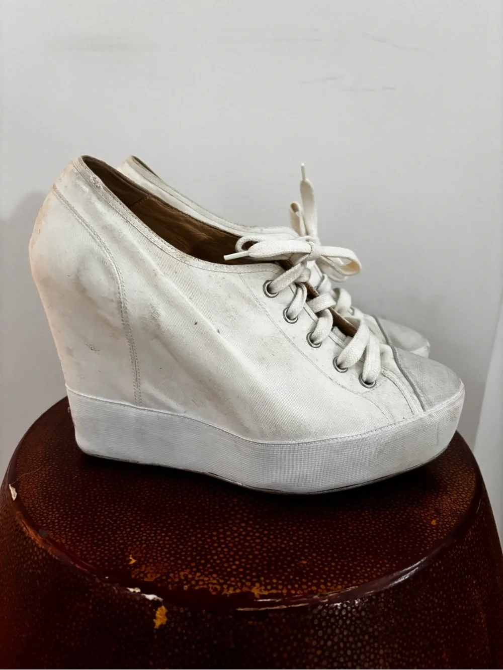 Dries Van Noten canvas wedge